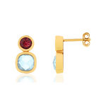 Boucles d'oreilles plaqué or agates zirconias - vue 1
