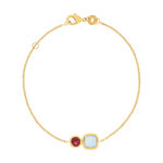 Bracelet plaqué or agate zirconia 18 cm - vue 1