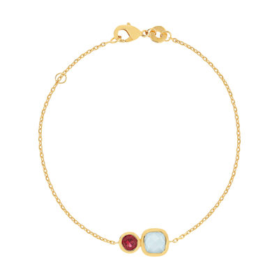 Bracelet plaqué or agate zirconia 18 cm