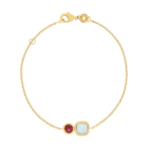 Bracelet plaqué or agate zirconia 18 cm