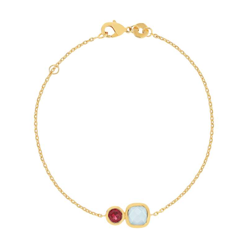 Bracelet plaqué or agate zirconia 18 cm - vue 1
