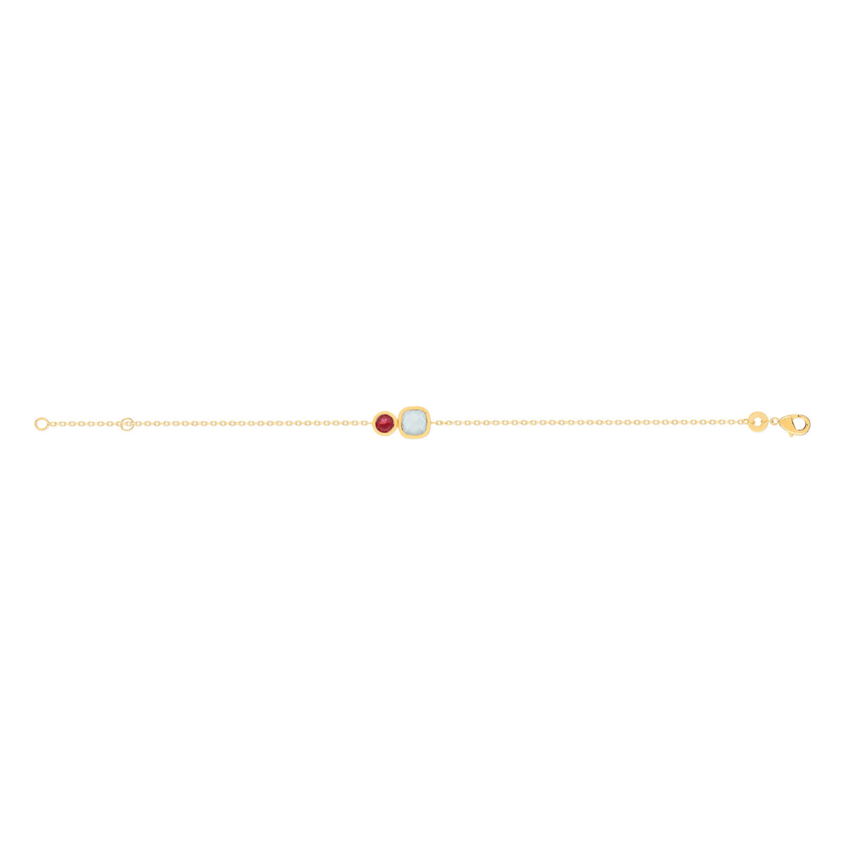 Bracelet plaqué or agate zirconia 18 cm - vue 2