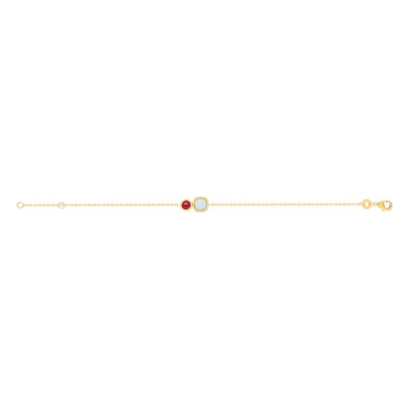 Bracelet plaqué or agate zirconia 18 cm - vue 2