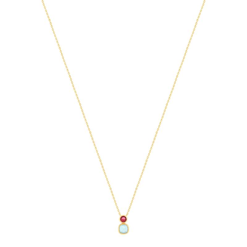 Collier plaqué or agate zirconia 45 cm - vue 2