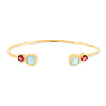 Bracelet plaqué or agates zirconias 60 mm - vue 1