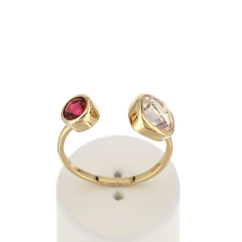 Bague plaqué or zirconias - vue 1