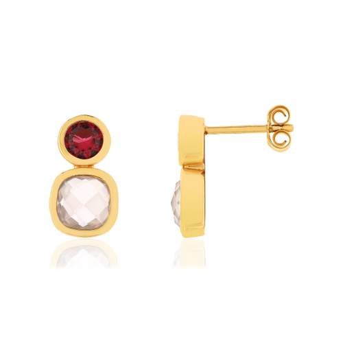 Boucles d'oreilles plaqué or zirconias
