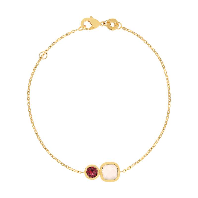 Bracelet plaqué or zirconias 18 cm - vue 1