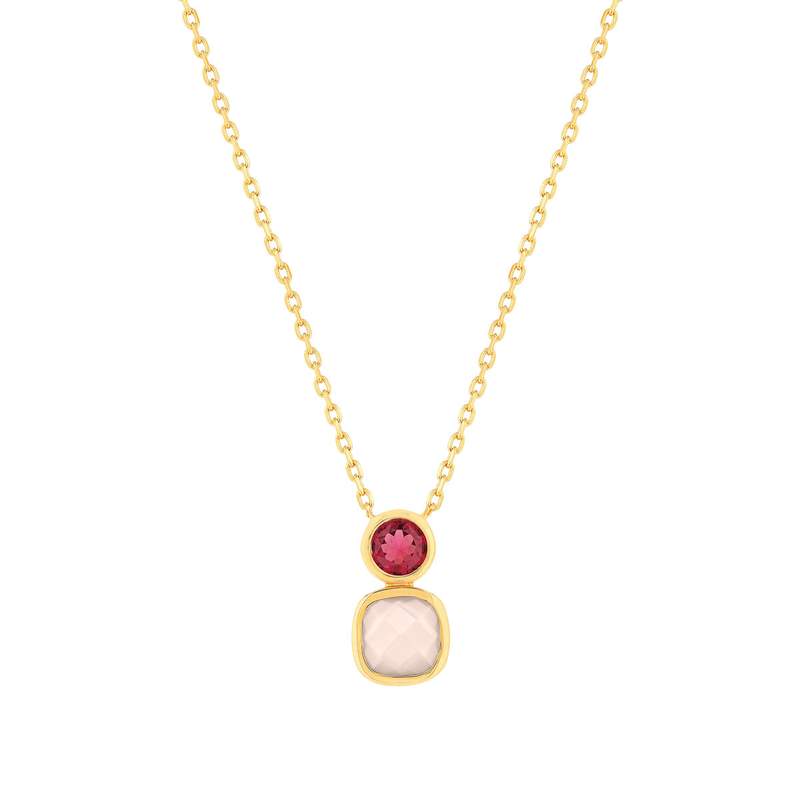 Collier plaqué or zirconias 45 cm - vue 1