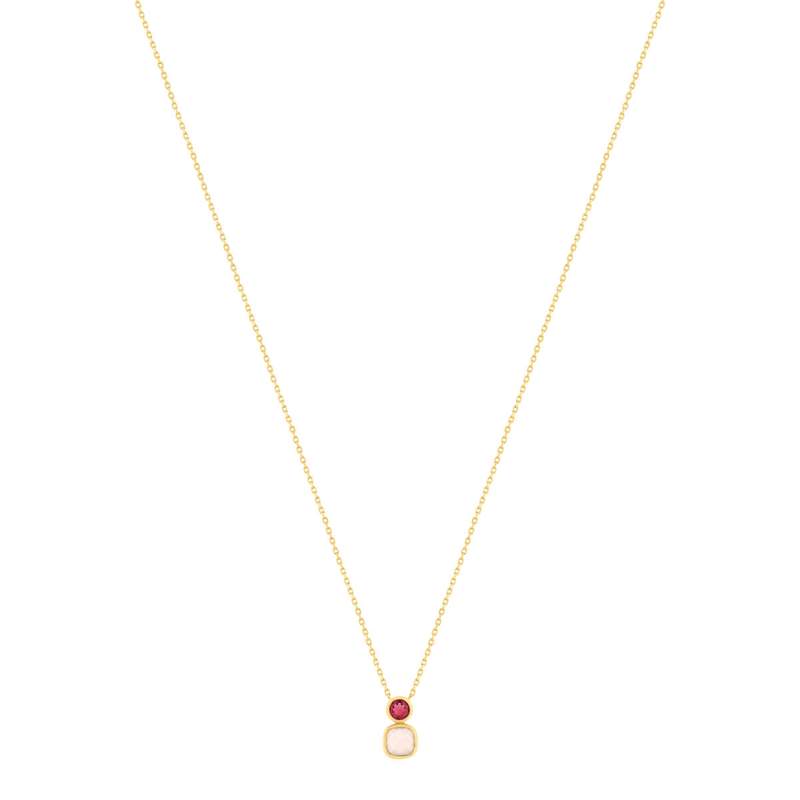 Collier plaqué or zirconias 45 cm - vue 2