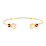 Bracelet plaqué or zirconias 60 mm - vue 1