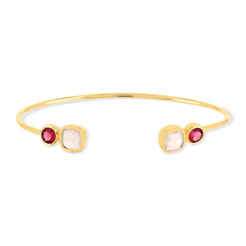 Bracelet plaqué or zirconias 60 mm - vue 1