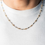 2-tone 750 gold chain, 50 cm, alternating coffee beans - view worn 2
