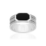 Bague argent 925 agate - vue 1