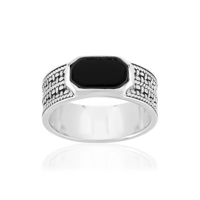 Bague argent 925 agate - vue 1