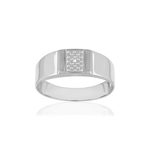 Bague or blanc 375 diamants - vue 1