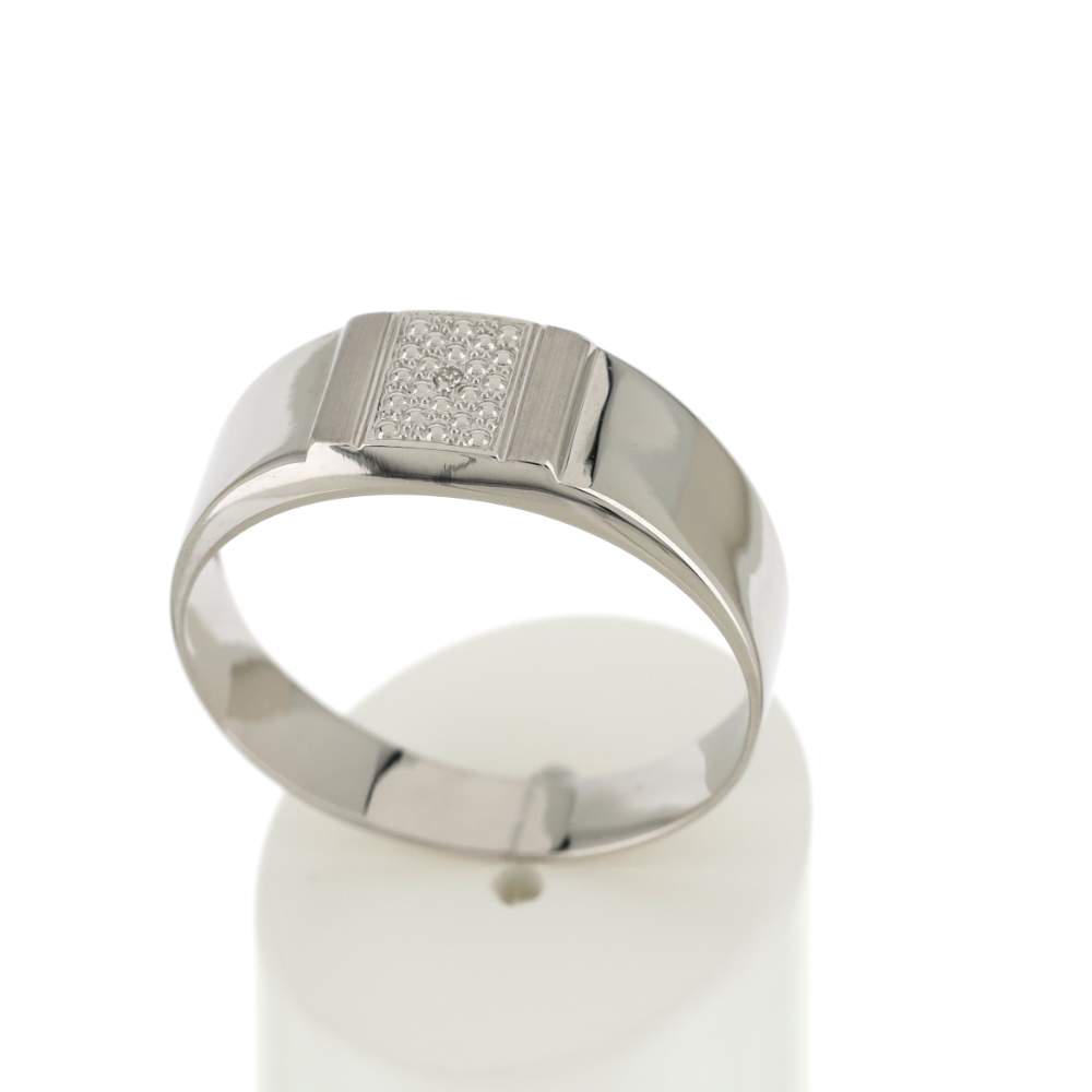 Bague or blanc 375 diamants - vue 2