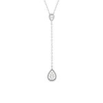 Collier argent 925 zirconias 45 cm forme de goutte - vue 1