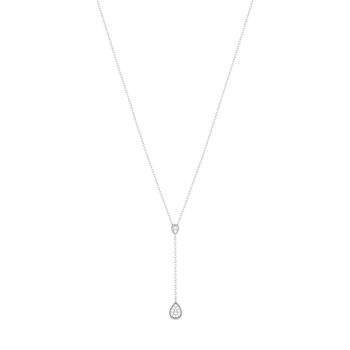 Necklace silver 925 zirconias 45 cm drop-shaped
