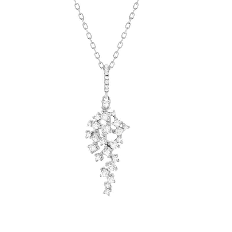 Collier argent 925 zirconias 45 cm - vue 1