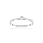 Bague argent 925 zirconia, motif chaîne - vue 1