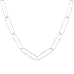 Collier argent 925 40 à 45 cm, maillons ciselés - vue 1
