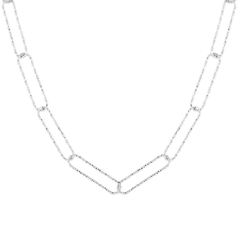 Collier argent 925 40 à 45 cm, maillons ciselés - vue 1