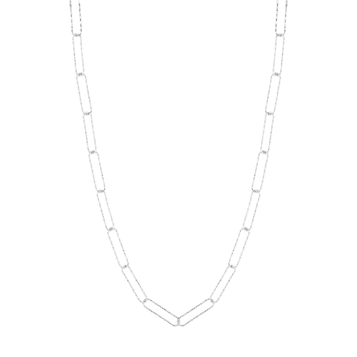 Collier argent 925 40 à 45 cm, maillons ciselés - vue 2