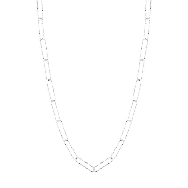 Collier argent 925 40 à 45 cm, maillons ciselés - vue 2