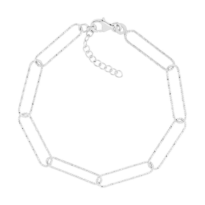Bracelet argent 925 19 cm maillons ciselés - vue 1