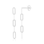 Boucles d'oreilles argent 925 motif maillon - vue 1