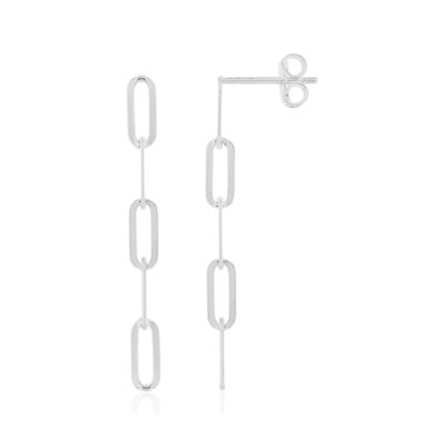 Boucles d'oreilles argent 925 motif maillon