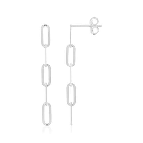 Boucles d'oreilles argent 925 motif maillon