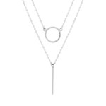 Collier argent 925 double chaîne 42 à 45 cm - vue 1