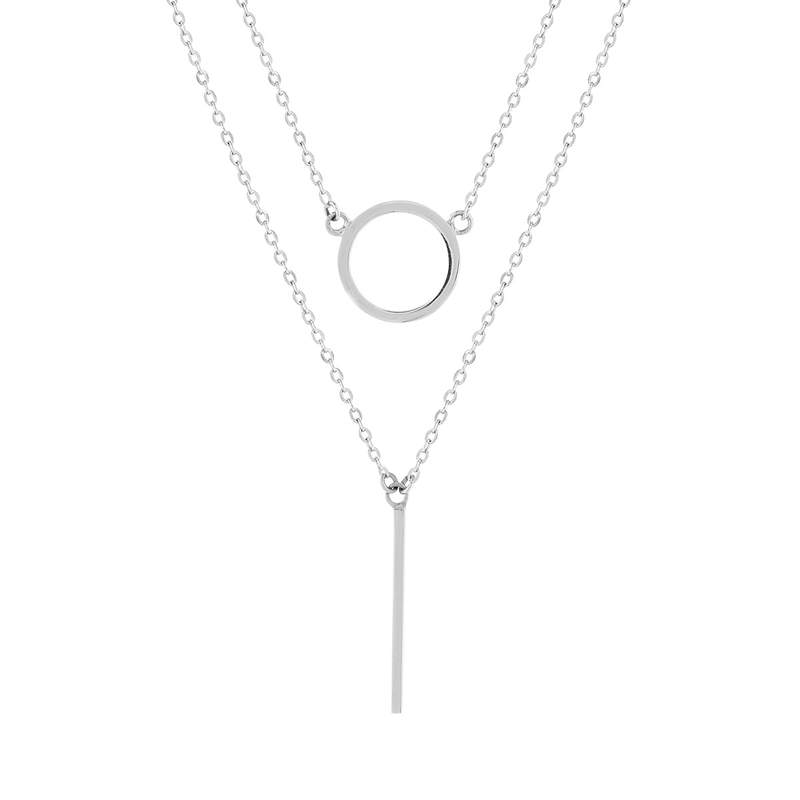 Collier argent 925 double chaîne 42 à 45 cm - vue 1