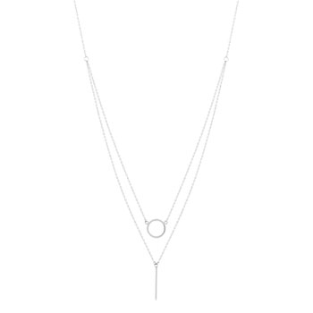 Collier argent 925 double chaîne 42 à 45 cm