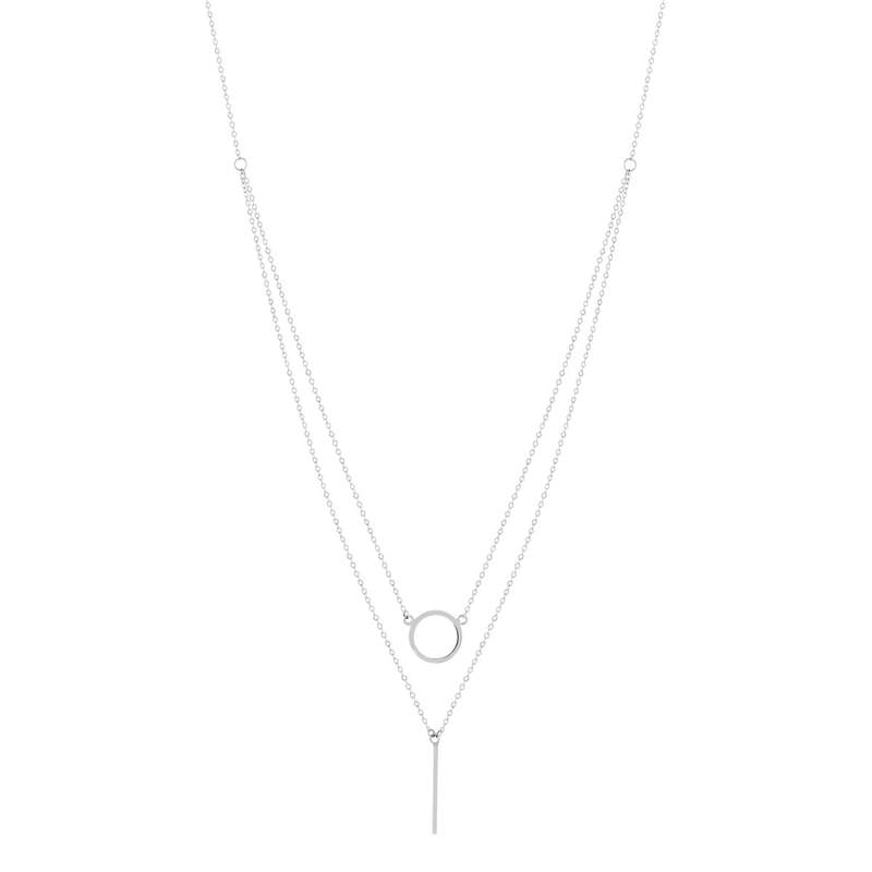 Collier argent 925 double chaîne 42 à 45 cm - vue 2