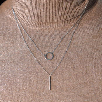 Collier argent 925 double chaîne 42 à 45 cm