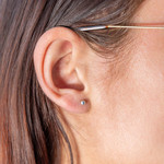 Boucles d'oreilles argent 925, boule - vue porté 1