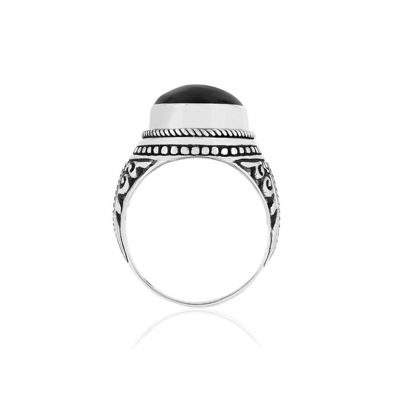 Bague argent 925 onyx - vue 2