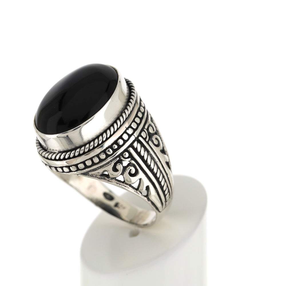 Bague argent 925 onyx - vue 4
