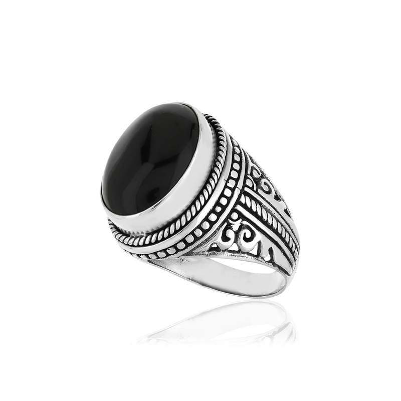 Bague argent 925 onyx - vue D1