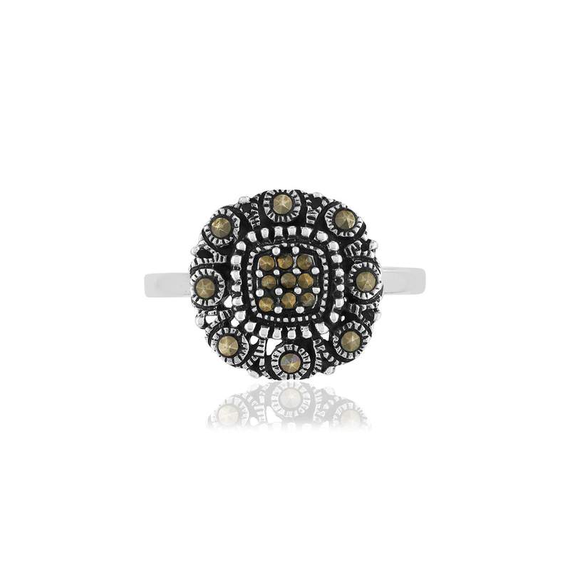 Bague argent 925 marcassites - vue 3