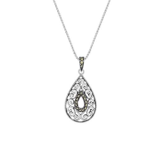 Collier argent 925 marcassites 40 à 45 cm