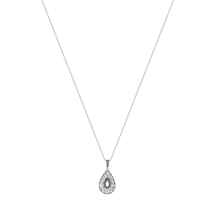 Collier argent 925 marcassites 40 à 45 cm - vue 2