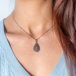 Collier argent 925 marcassites 40 à 45 cm - vue porté 1