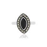 Bague argent 925 onyx marcassites - vue 3