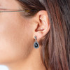 Boucles d'oreilles argent 925 onyx marcassites - vue Vporté 1