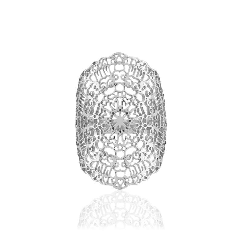 Bague argent 925, motif arabesque - vue 3