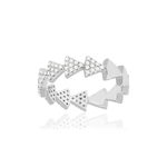 Bague argent 925 zirconias motif triangle - vue 1